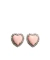 Valentino Coeur Hyperbole Clip-on Earrings In Palladium/pink