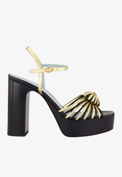 Valentino Garavani Coeur Royal 115 Platform Sandals In Black