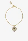 Valentino Coeur Royal Crystal Embellished Bracelet In Gold