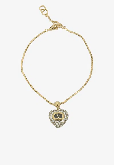 VALENTINO GARAVANI COEUR ROYAL CRYSTAL EMBELLISHED BRACELET