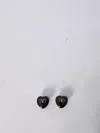 Valentino Black Enamel And Metal Coeur Royal Earrings In Black