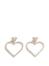 Valentino Embellished Coeur Royal Earrings In Silver
