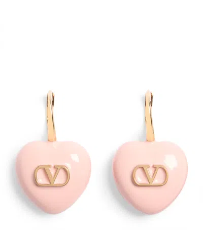 Valentino Garavani Coeur Royal Earrings In Pink