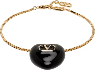 Valentino Garavani Coeur Royal Metal & Enamel Bracelet In Gold