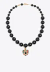 Valentino Coeur Royal Necklace In Black