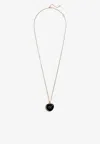 Valentino Royal Heart Metal And Enamel Chain Necklace In Black