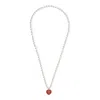 Valentino Pearls And Heart Necklace Jewelry White In Gray