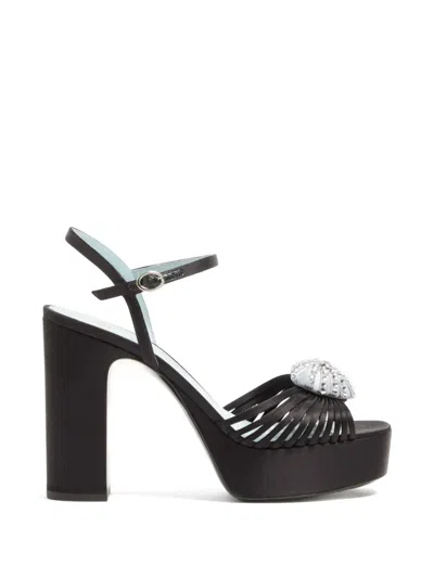 Valentino Garavani Caur Royal Embellished Satin Platform Sandals In Multi