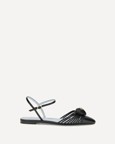 Valentino Garavani Valentino Vlogo Signature Leather Sandal In Black