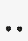 Valentino Black Enamel And Metal Coeur Royal Earrings In Black