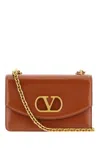 Valentino Garavani Cognac Leather Shoulder Bag In Brown