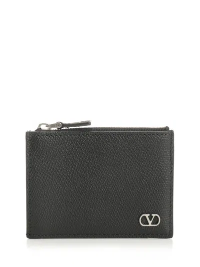 Valentino Garavani Vlogo Signature Card Holder In Black