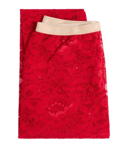 Valentino Collant In Pizzo Rebrode In Red