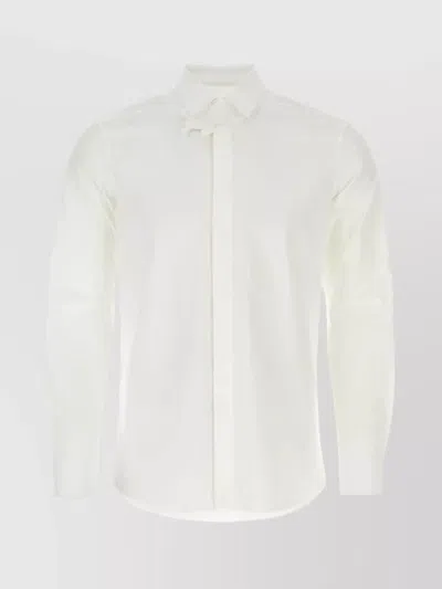 Valentino White Spread-collar Cotton-poplin Shirt