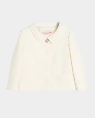 VALENTINO COLLARED BROOCH WOOL JACKET
