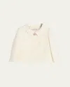 Valentino Garavani White Jacket With Spread Collar And Front Jewel Button In Wool And Silk Woman In Ivory