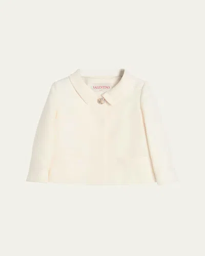 VALENTINO COLLARED BROOCH WOOL JACKET