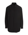 Valentino Button-up Cotton Shirt Jacket In Black