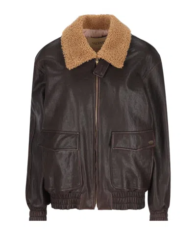 Valentino Collared Long-sleeved Casual Jacket In Multi