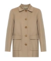 Valentino Winter Coat Tailored Fit Collared Design In Nude