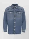 VALENTINO COLLARED SHIRT WITH DISTRESSED FINISH AND STUD ACCENTS