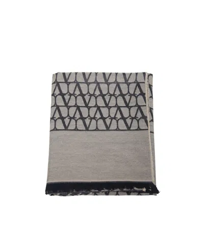 Valentino Collide With A Logo Scarf In Gray