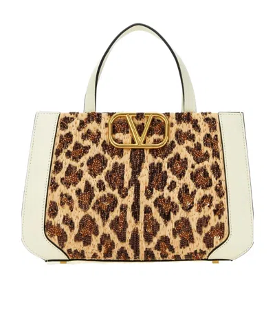 Valentino Garavani Collision Pattern Handbag In Brown