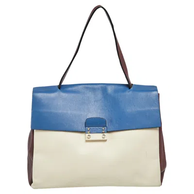 Valentino Garavani Color Leather Mime Top Handle Bag In Blue