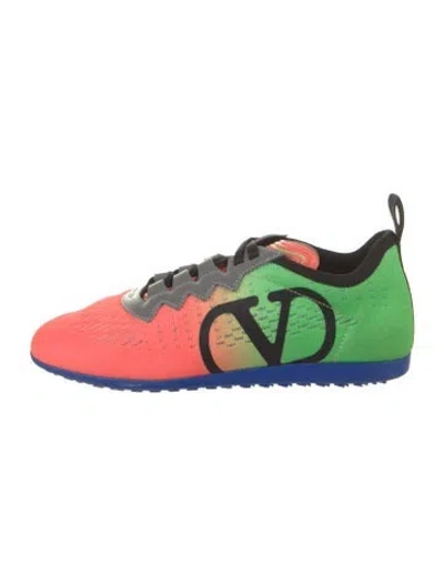 Pre-owned Valentino Garavani Colorblock Pattern Athletic Sneakers In Green