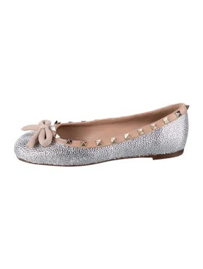 Pre-owned Valentino Garavani Colorblock Pattern Ballet Flats In Neutral