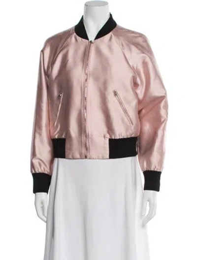 Pre-owned Valentino Colorblock Pattern Bomber Jacket In Pink