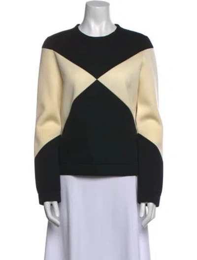 Pre-owned Valentino Colorblock Pattern Crew Neck Sweatshirt In Black