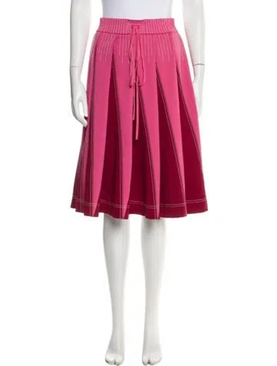Pre-owned Valentino Colorblock Pattern Knee-length Skirt In Red