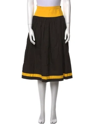 Pre-owned Valentino Colorblock Pattern Knee-length Skirt W/ Tags In Black