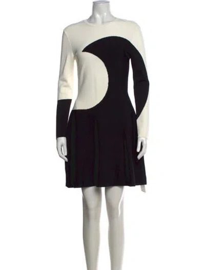 Pre-owned Valentino Colorblock Pattern Mini Dress In Black