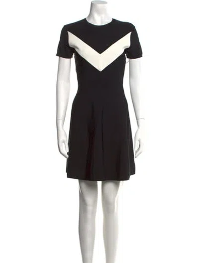 Pre-owned Valentino Colorblock Pattern Mini Dress In Black