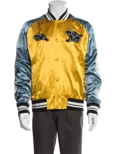 Pre-owned Valentino Colorblock Pattern Varsity Jacket W/ Tags In Multi