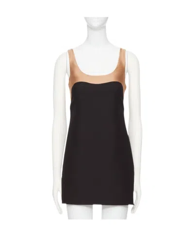 Valentino Colour-block Silk Dress In Black