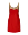 Valentino Two Tone Mini Dress In Red
