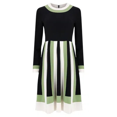 Pre-owned Valentino Colour-block Crepe A-line Dress In Sand