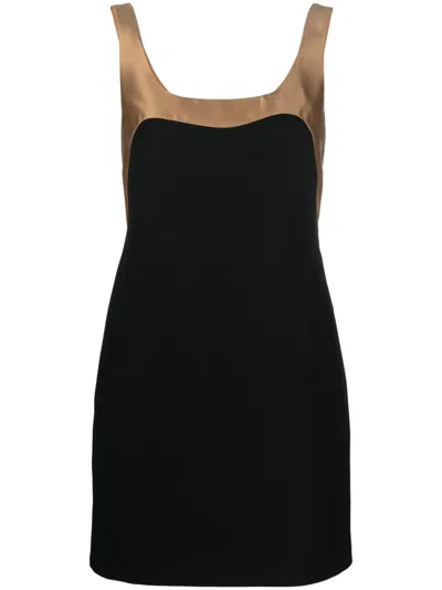 Valentino Colour-block Silk Dress In Black