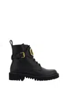 Valentino Go Logo Embellished Leather Ankle Boots