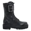 Valentino Quilted Combat Booties Buckle Detail In Black