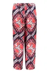 Valentino Comfortable Pants With Geometric Pink And Purple Pattern In Multi