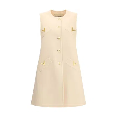 Valentino Embellished Welt-pockets Vest In Neutral