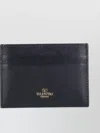 Valentino Compact Leather Wallets Gold-tone Hardware In Black