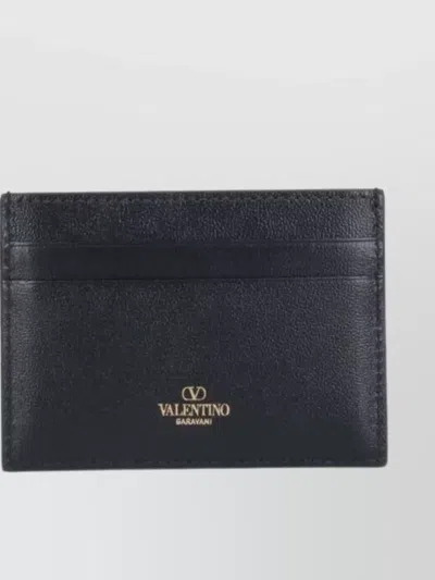 Valentino Garavani Compact Leather Wallets Gold-tone Hardware In Black