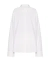 Valentino Compact Popeline Cotton Shirt In Optical White