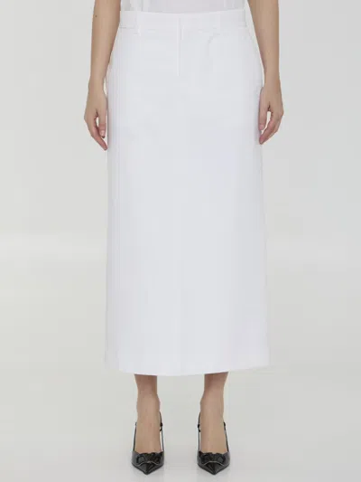 Valentino Compact Popeline Skirt In White