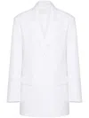 Valentino White Double-breasted Blazer In White